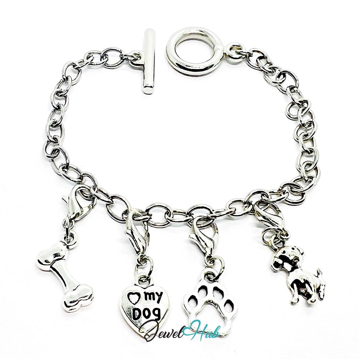 MiniCharm™ Pets Series – Paws, Bones & Little Dog Hearts Pack (Set of 4) - JewelHub.co.uk