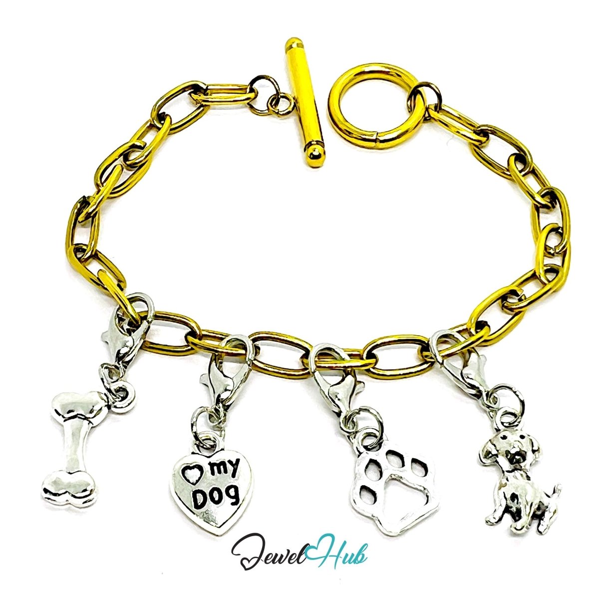 MiniCharm™ Pets Series – Paws, Bones & Little Dog Hearts Pack (Set of 4) - JewelHub.co.uk