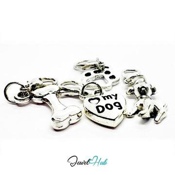MiniCharm™ Pets Series – Paws, Bones & Little Dog Hearts Pack (Set of 4) - JewelHub.co.uk