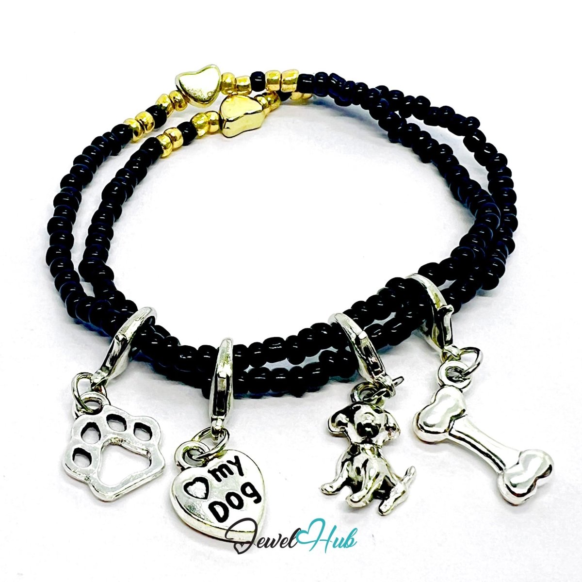 MiniCharm™ Pets Series – Paws, Bones & Little Dog Hearts Pack (Set of 4) - JewelHub.co.uk