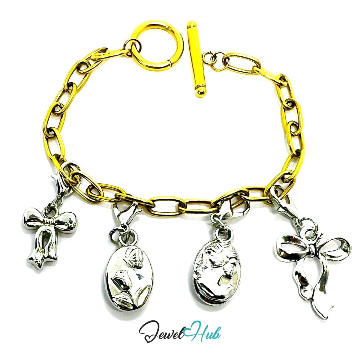 MiniCharm™ Ribbon Series – Portraits & Bows Pack (Set of 4) - JewelHub.co.uk