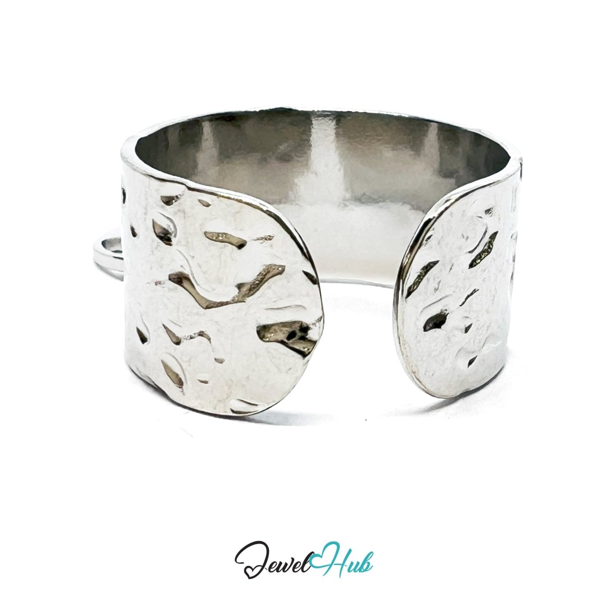 MiniCharm Ring – Silver - Toned 304 Stainless Steel with Tree of Life Charm - JewelHub.co.uk