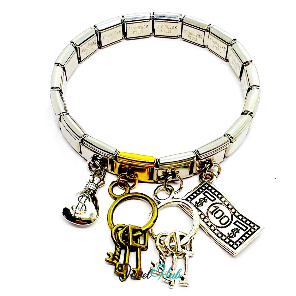 MiniCharm™ Wealth Series – Keys, Cash & Courage Pack (Set of 4) - JewelHub.co.uk