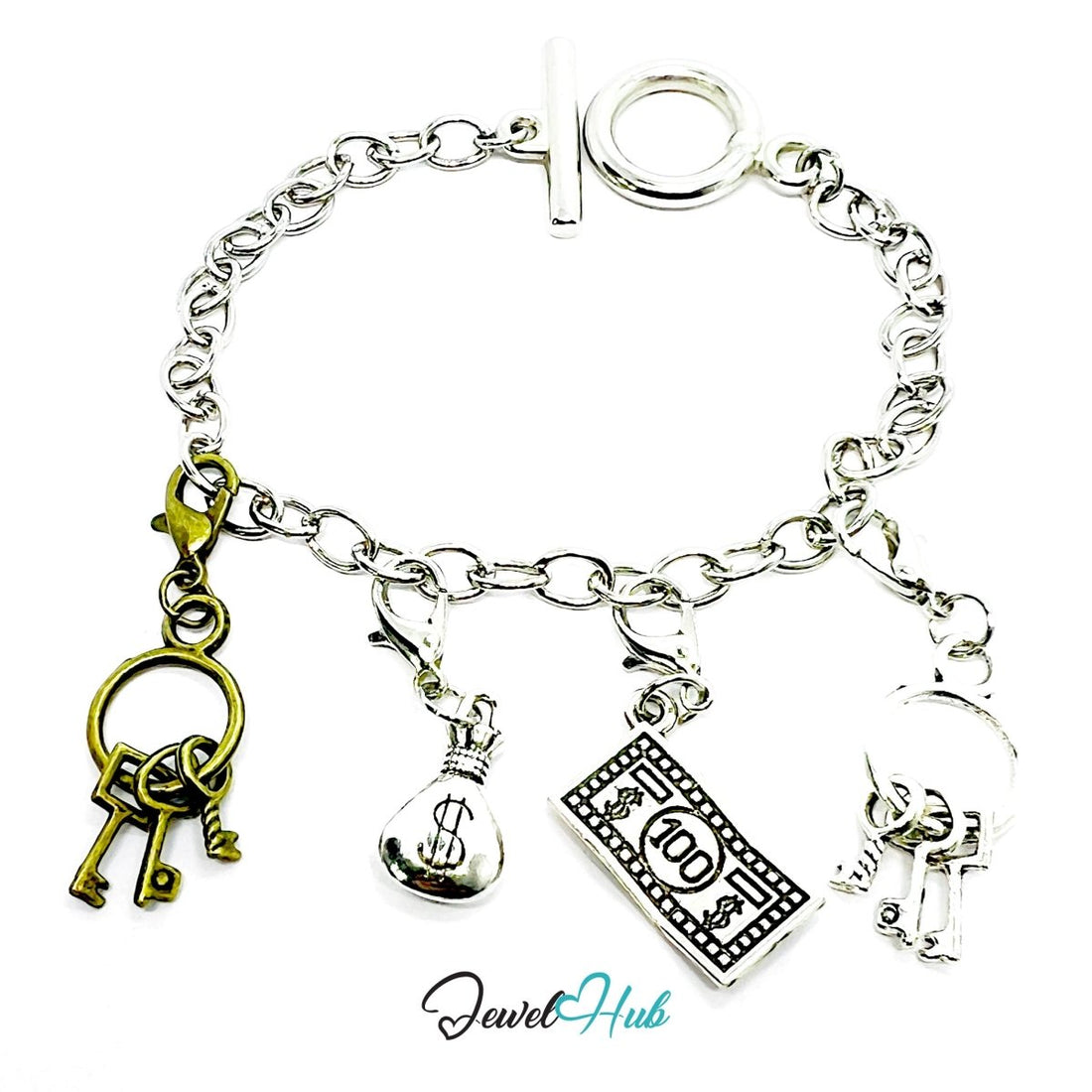 MiniCharm™ Wealth Series – Keys, Cash & Courage Pack (Set of 4) - JewelHub.co.uk