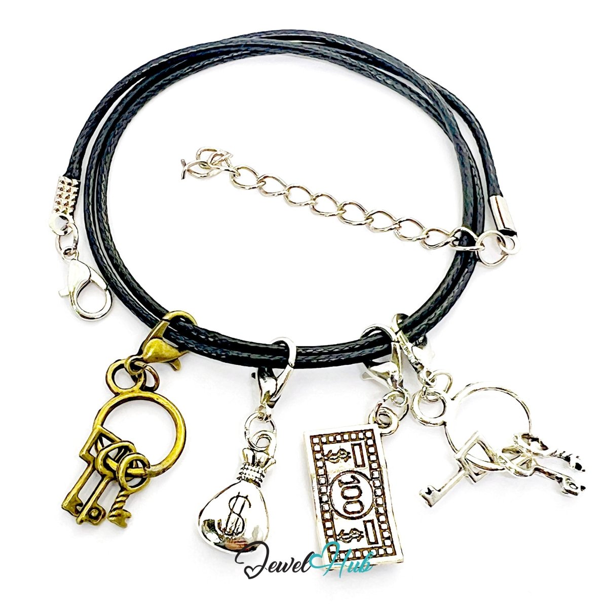 MiniCharm™ Wealth Series – Keys, Cash & Courage Pack (Set of 4) - JewelHub.co.uk