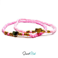 NameBead™ Base Bracelet Set (x2) – Pink Beade