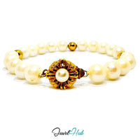 Natural Pearl Bracelet | 925 Silver & Gold-Pl
