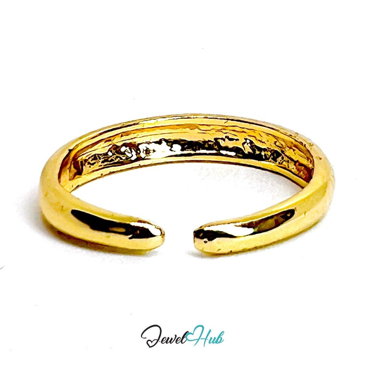 OpenBand Gold - Plated Zinc Ring · Adjustable Minimalist Band - JewelHub.co.uk