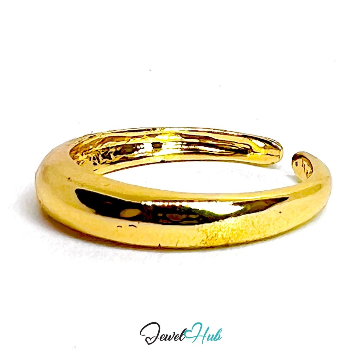 OpenBand Gold - Plated Zinc Ring · Adjustable Minimalist Band - JewelHub.co.uk
