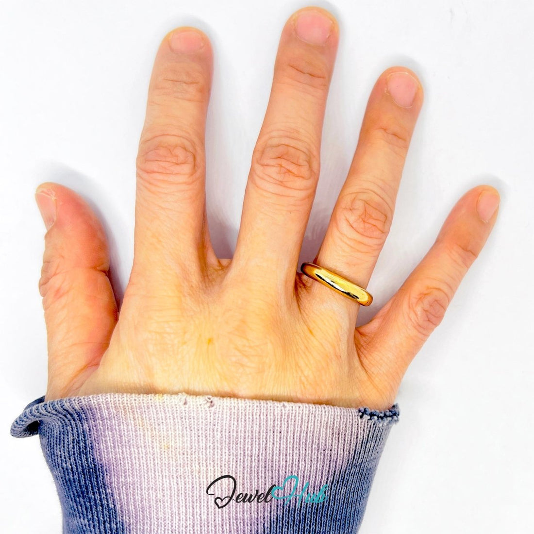 OpenBand Gold - Plated Zinc Ring · Adjustable Minimalist Band - JewelHub.co.uk