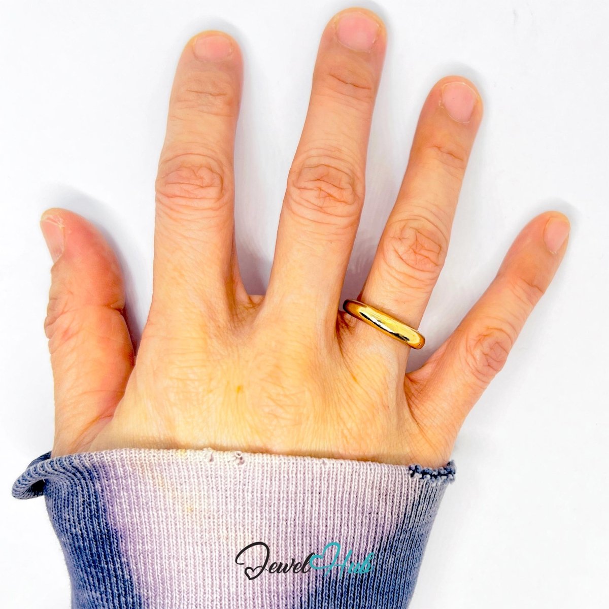 OpenBand Gold - Plated Zinc Ring · Adjustable Minimalist Band - JewelHub.co.uk
