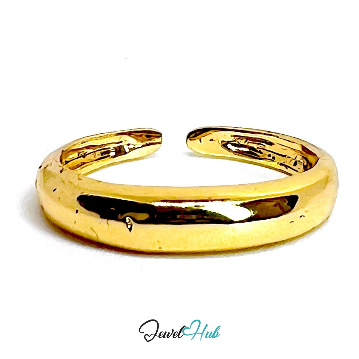 OpenBand Gold - Plated Zinc Ring · Adjustable Minimalist Band - JewelHub.co.uk