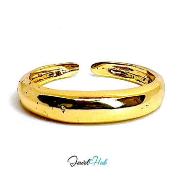 OpenBand Gold - Plated Zinc Ring · Adjustable Minimalist Band - JewelHub.co.uk