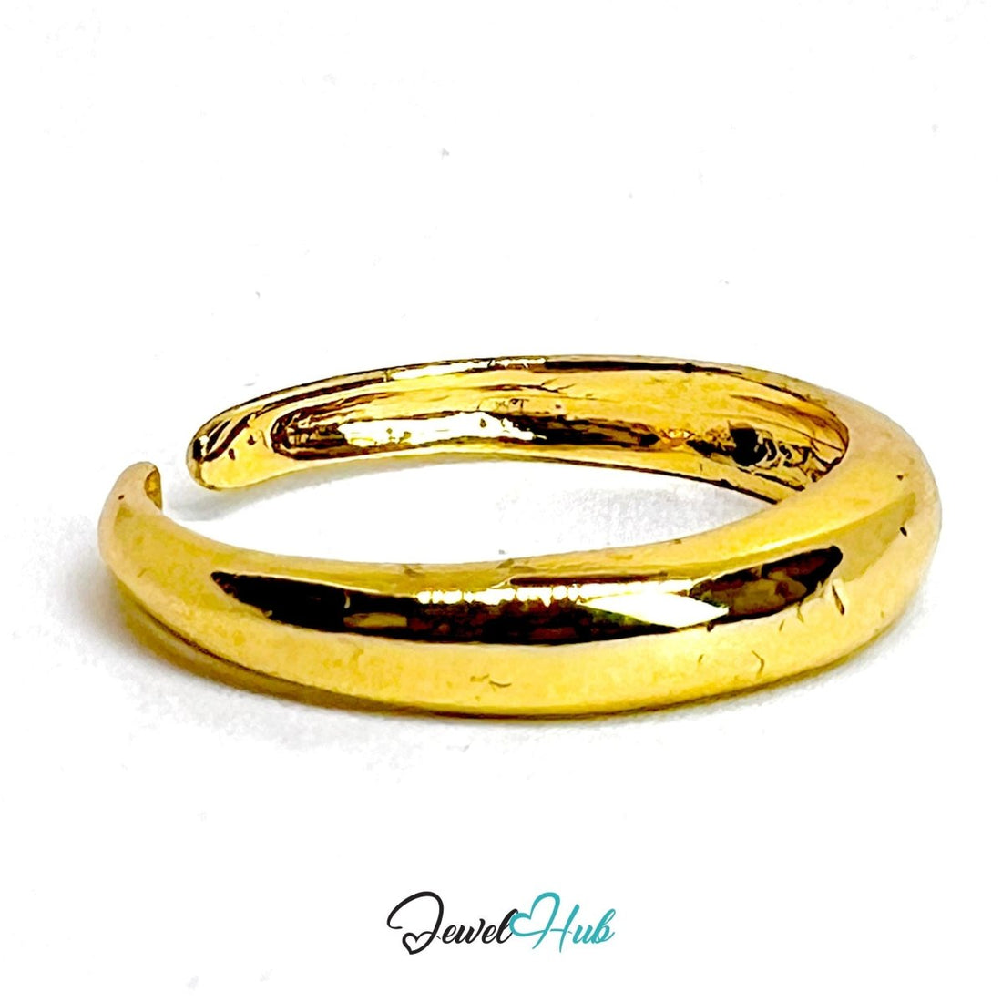 OpenBand Gold - Plated Zinc Ring · Adjustable Minimalist Band - JewelHub.co.uk