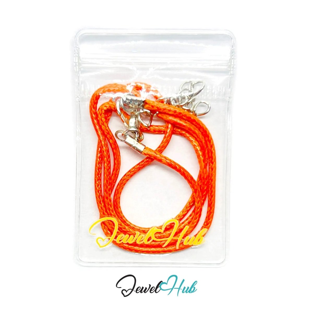 Orange Faux Leather Cord Necklace – 40cm Layering Base (Silver Clasp) - JewelHub.co.uk
