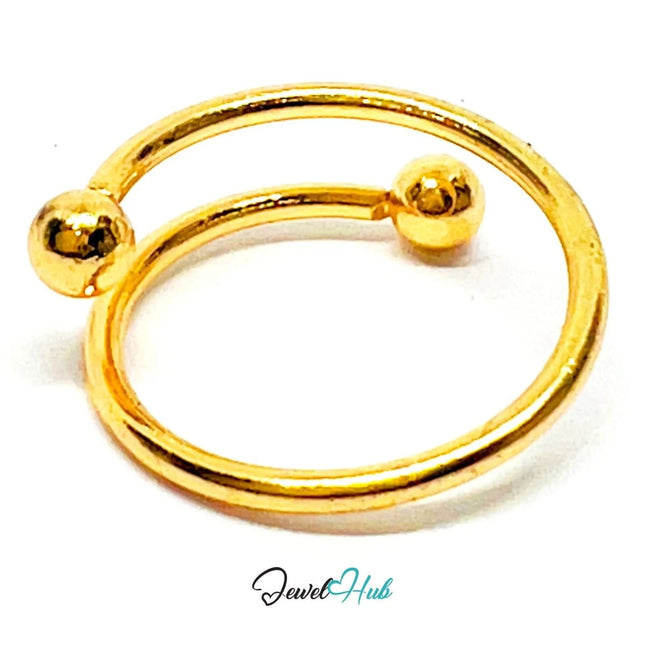 ParallelBeads Gold - Plated 💛 Zinc Ring · UK L · US 6 · Dual Band · Minimalist Gold - JewelHub.co.uk