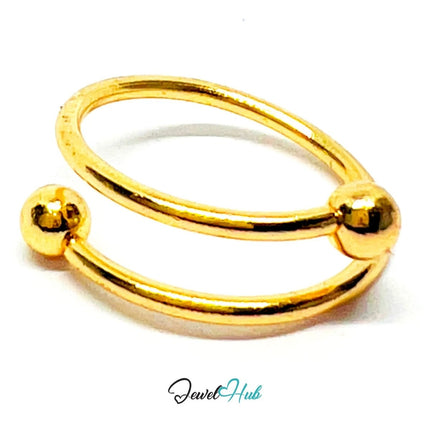ParallelBeads Gold - Plated 💛 Zinc Ring · UK L · US 6 · Dual Band · Minimalist Gold - JewelHub.co.uk