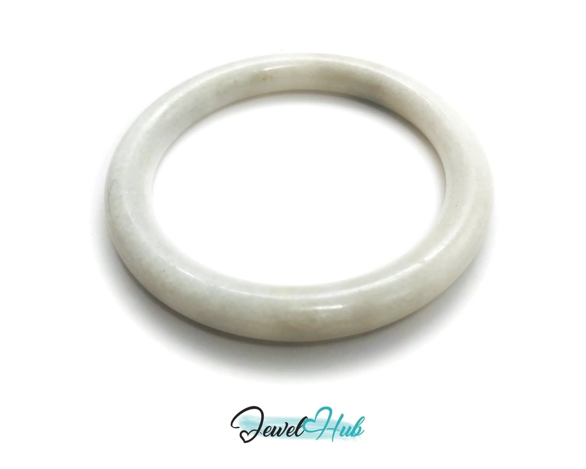 Peaceflow · White Nephrite Jade Bracelet · Calming Gift for Energy Balance and Inner Stillness - JewelHub.co.uk