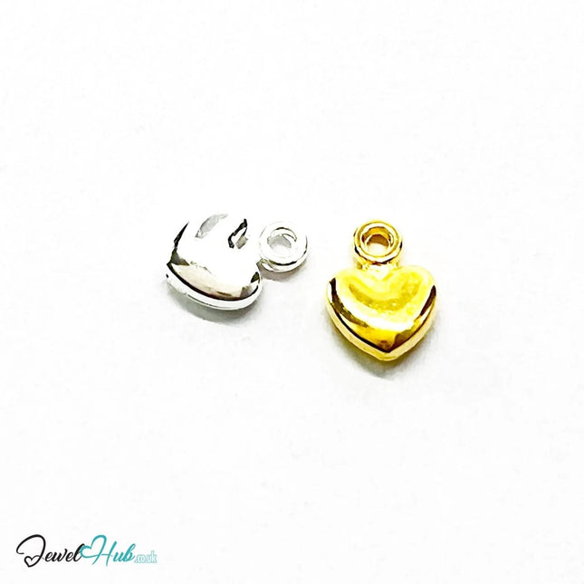 Petite Heart MiniCharms – Gold & Silver - Plated Miniature for Meaning | Necklace or Bracelet Options | Zinc Alloy Jewellery - JewelHub.co.uk