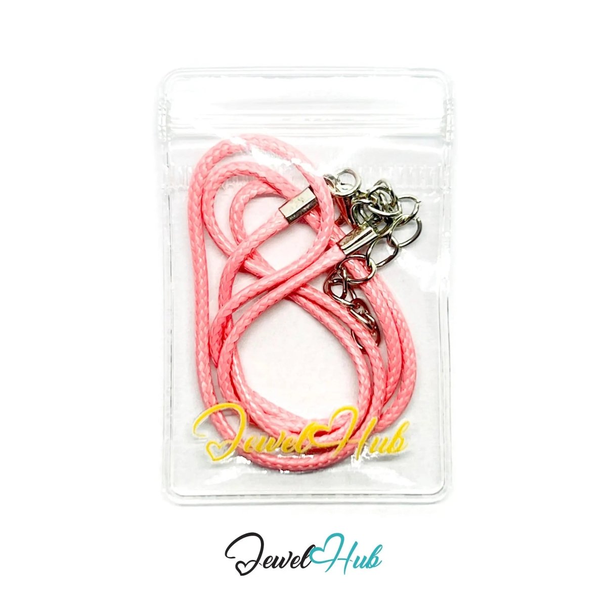 Pink Faux Leather Cord Necklace – 40cm Layering Base (Silver Clasp) - JewelHub.co.uk