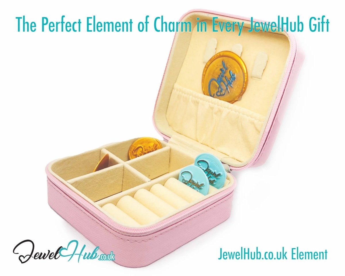 Pink 🎀 Faux Leather Travel Jewelry Box — Velvet Lined · Compact · Zipper Closure - JewelHub.co.uk