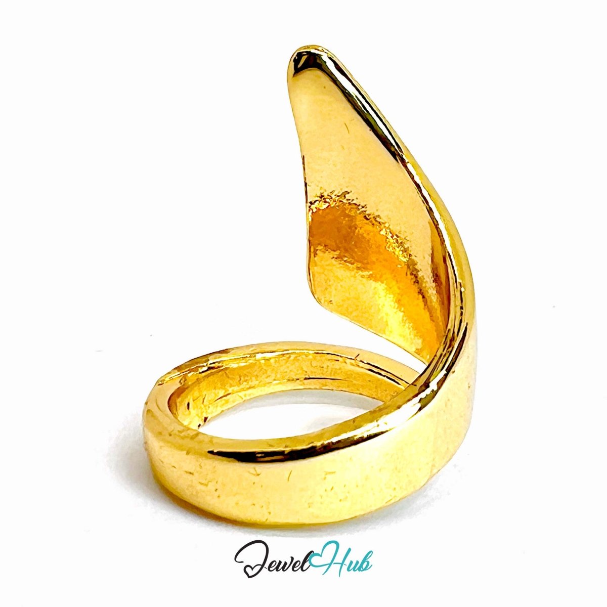 PointedCrest Gold - Plated Zinc Ring · Sculptural Peak Statement - JewelHub.co.uk