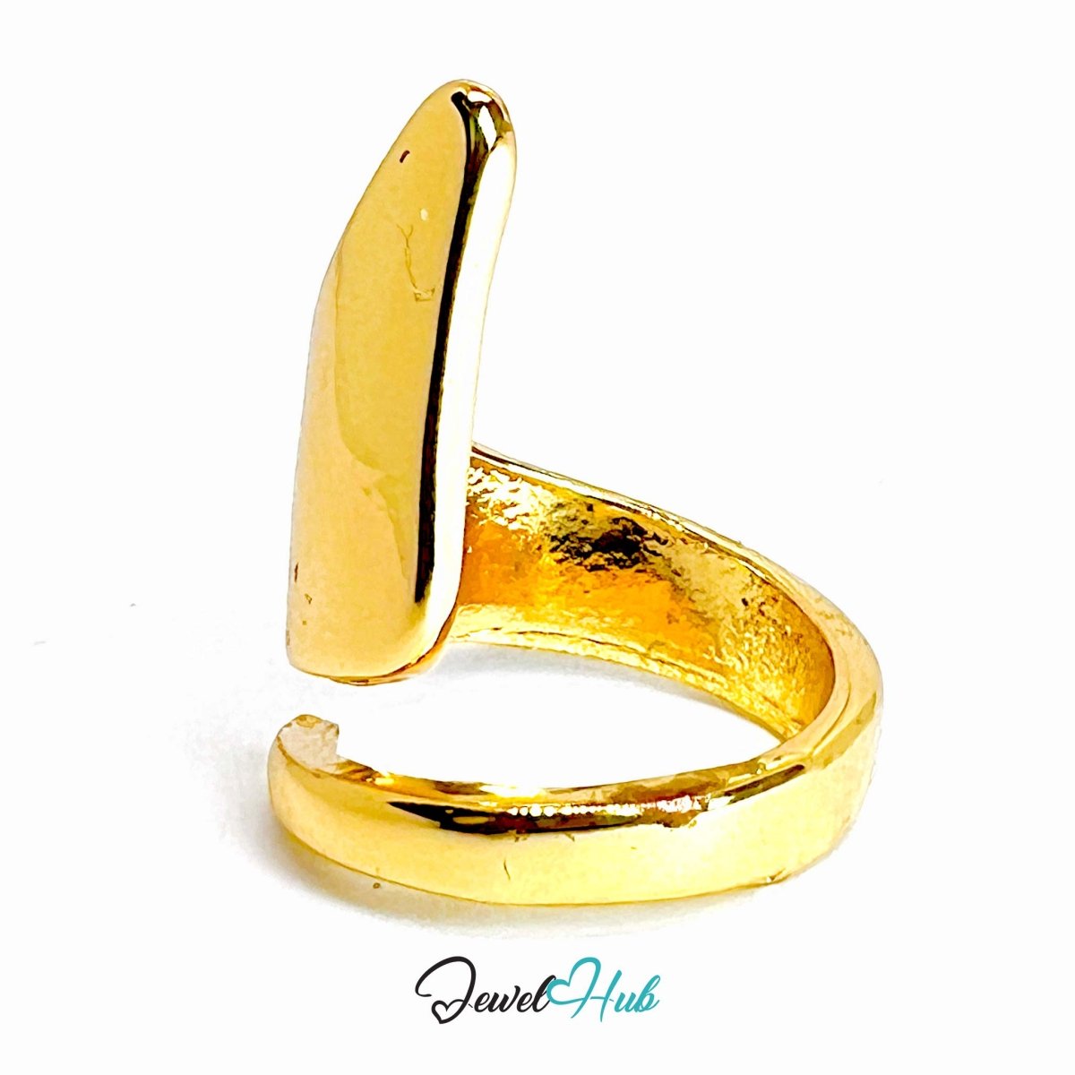PointedCrest Gold - Plated Zinc Ring · Sculptural Peak Statement - JewelHub.co.uk