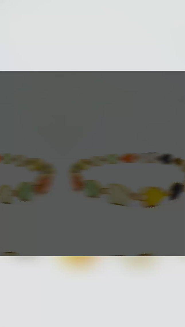 14K Gold Jade Bracelet (Heart) 17 Colorful Stones · 18cm · 5.86g · Hallmarked Wellness Jewelry