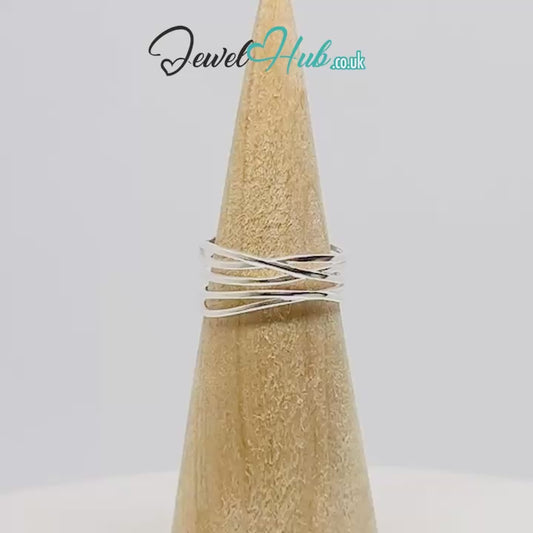 925 Sterling Silver Open Band Ring | 2.10g | Adjustable (N-P)  | Silver Horizon
