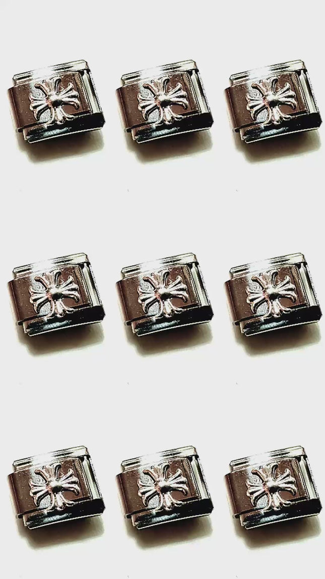 FortunaLink™ Italian Bracelet Charms – Modular Stainless Steel Icons (Cross, Stars, Shells, Fork & Spoon)