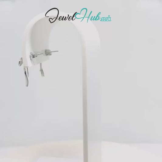 Petite Ribbon – 925 Sterling Silver Sculptural Bow Earrings (Lightweight · Extended Silhouette)