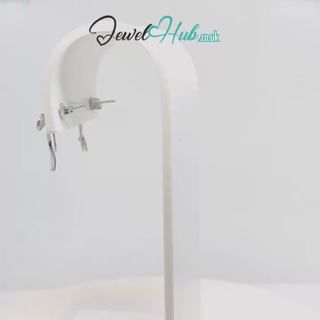 Petite Ribbon – 925 Sterling Silver Sculptural Bow Earrings (Lightweight · Extended Silhouette)