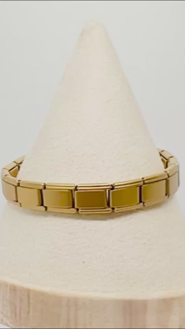 FortunaLink™ Modular Italian Bracelet – Coffee Matte Finish, 18 Stainless Steel Links for Charm Stacking
