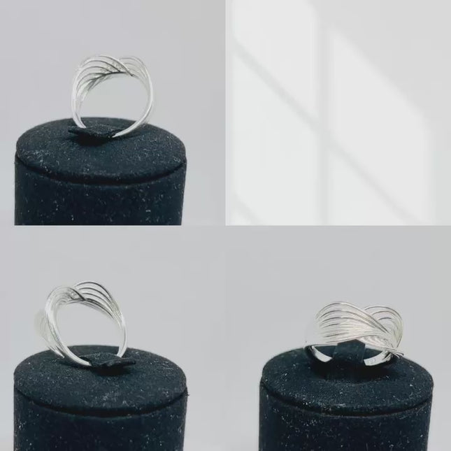 925 Silver Ring (Hallmarked) Interloop Band · UK O-P-Q · US 7.5–8.5 · 2.50g