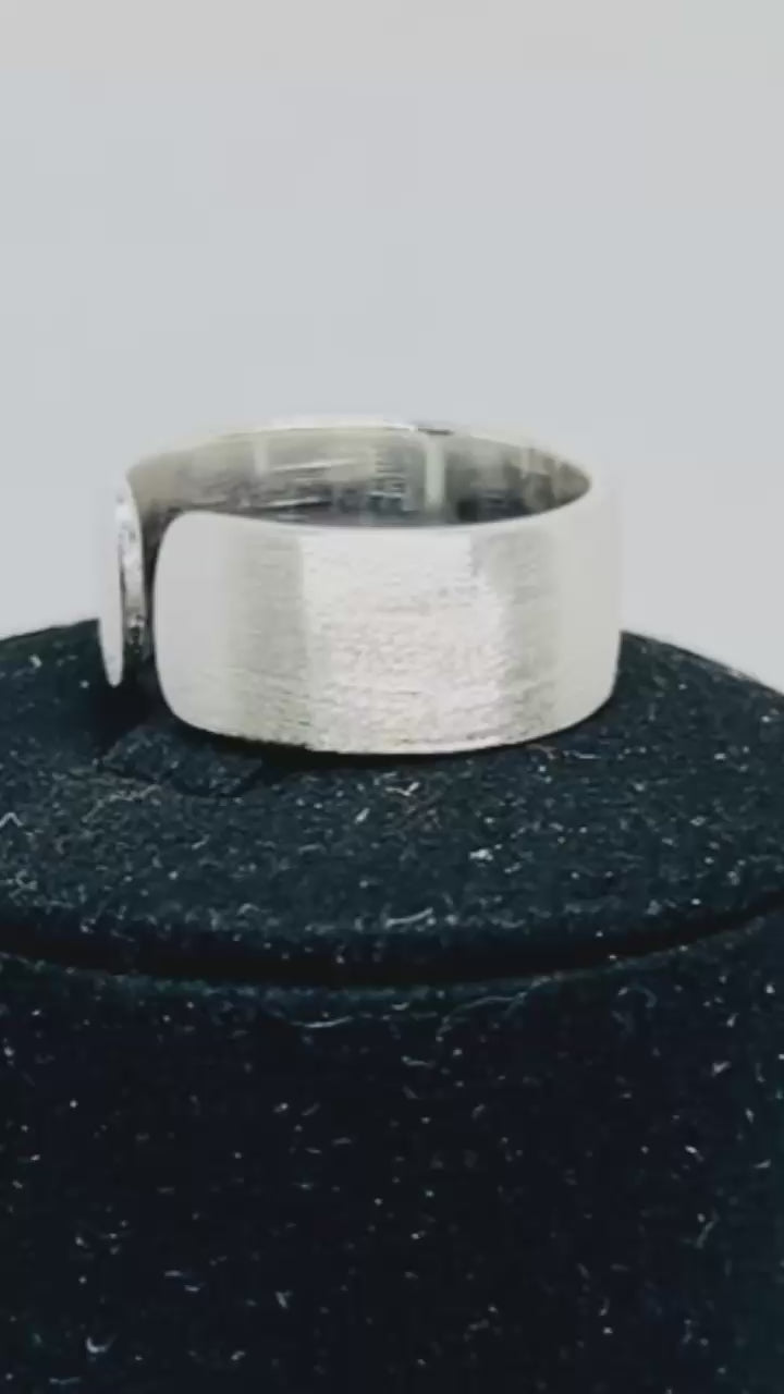 925 Silver Ring · Brushed Matte Finish · UK M-N-O · US 6.5–8 · 5.4g · Hallmarked