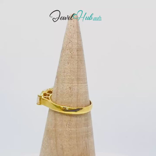 18k Gold Four-Stone Opal Ring – Hallmarked (750) | UK M US 6.5 | Aurora Petals