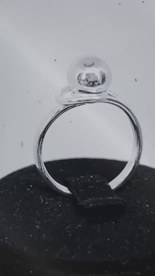 925 Silver Ring (Hallmarked) Orb Crest Design | 2.62g | Adjustable UK N-O-P