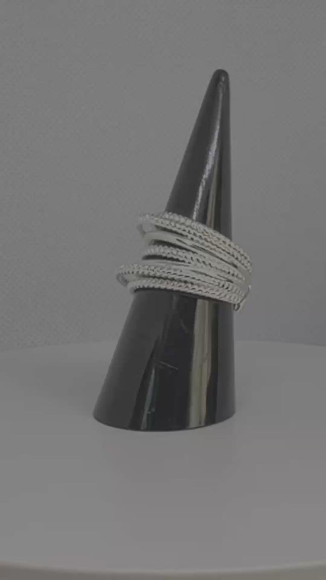 925 Silver Ring (Hallmarked) Twisted Rope – Minimalist Luxury | Adjustable UK O-P-Q