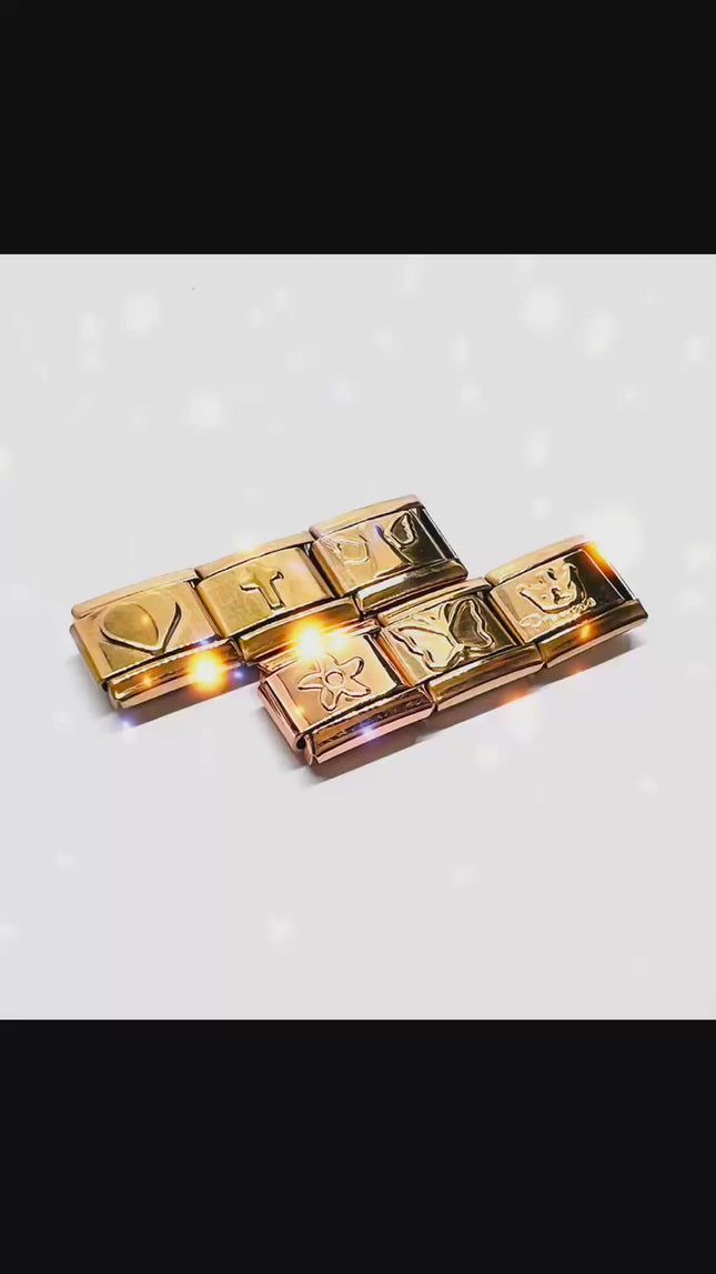FortunaLink™ Rose Gold-Tone Italian Charm – Stainless Steel Symbols for Daily Meaning & Modular Elegance