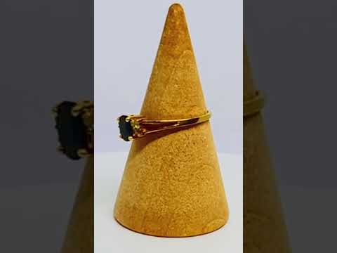 14k Gold Sapphire Trio Split Shank Ring #jewelhubcouk #finejewellery