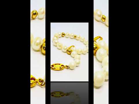 Natural Pearl Bracelet | Silver & Gold Presence #jewelhubcouk #finejewellery