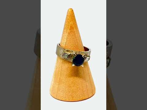 14k White Gold Sapphire Diamond Ring #jewelhubcouk #finejewellery