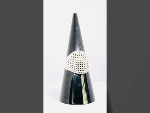 Silver Ring Hallmark 925 - Lightweight Texture & Beaded | 3.83g | Adjustable UK N-O-P