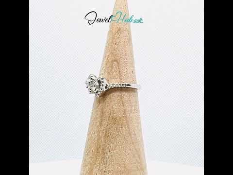 8K White Gold Diamond Ring | Double Heart Pavé Elegance #jewelhubcouk #FineJewellery