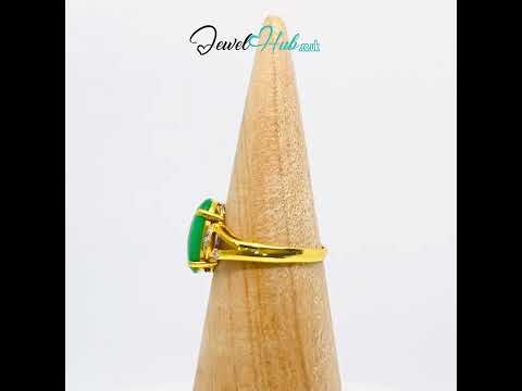 18k Gold Jade Diamond Ring Imperial Bloom #jewelhubcouk #finejewellery