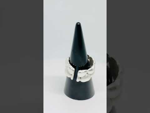 25 Silver Clustered Hearts Ring | Sculptural Romance #jewelhubcouk #finejewellery