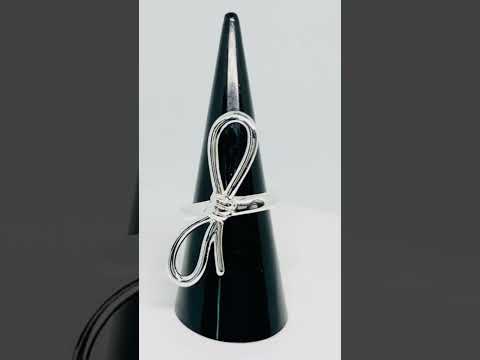 925 Silver Sculptural Bow Ring Adjustable #jewelhubcouk #finejewellery