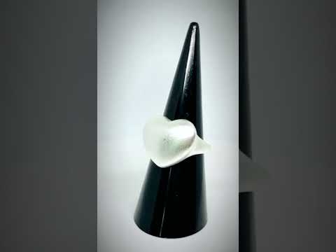 925 Silver Matte Heart Ring | Sculptural Romance #jewelhubcouk #finejewellery