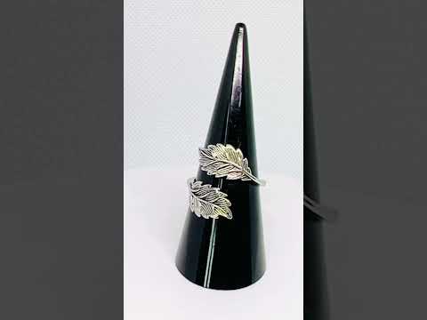 925 silver twin leaf ring