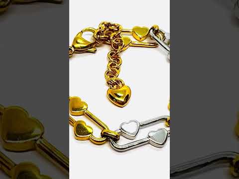 DuoTone Heart Link Bracelet | Bold Two‑Tone Statement Piece #jewelhubcouk #finejewellery
